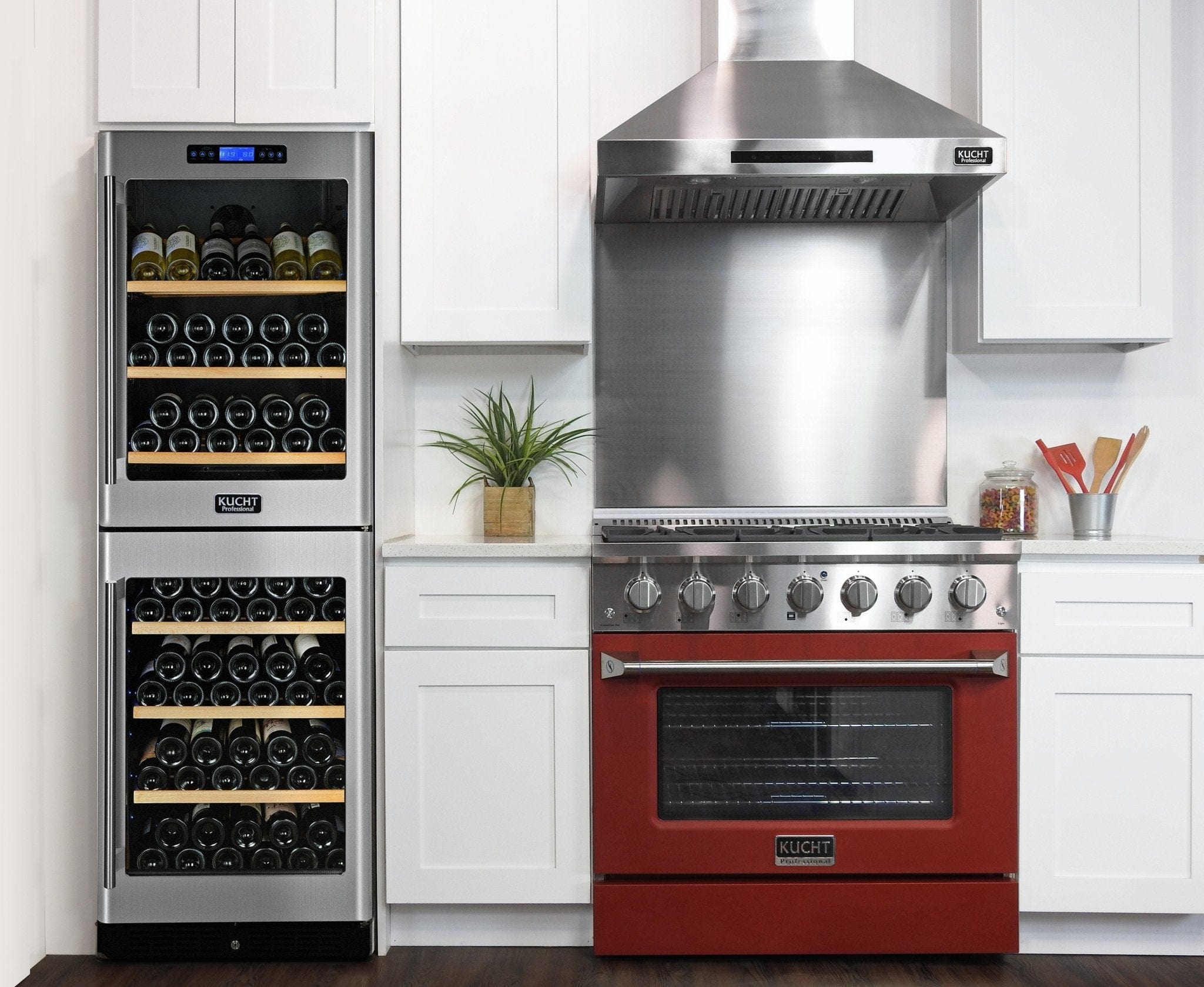 Kucht 36" Propane Range in Stainless Steel, Red Door, KNG361/LP-R