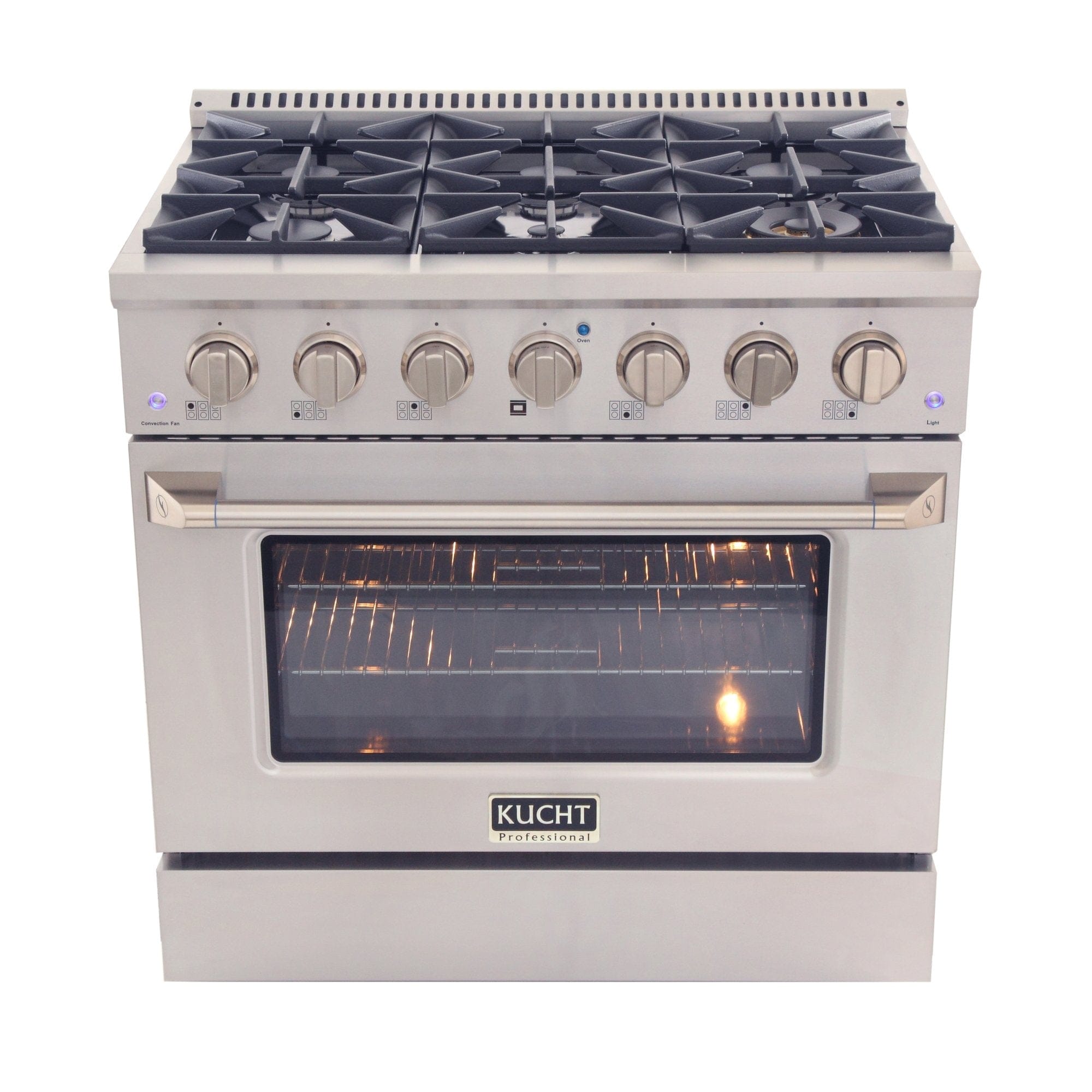 Kucht 36" Propane Range in Stainless Steel, Silver Door, KNG361/LP-S