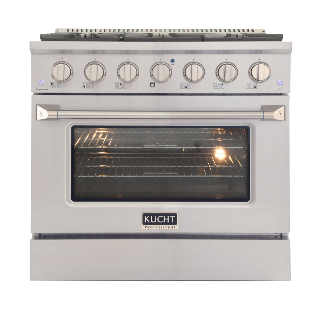 Kucht 36" Propane Range in Stainless Steel, Silver Door, KNG361/LP-S