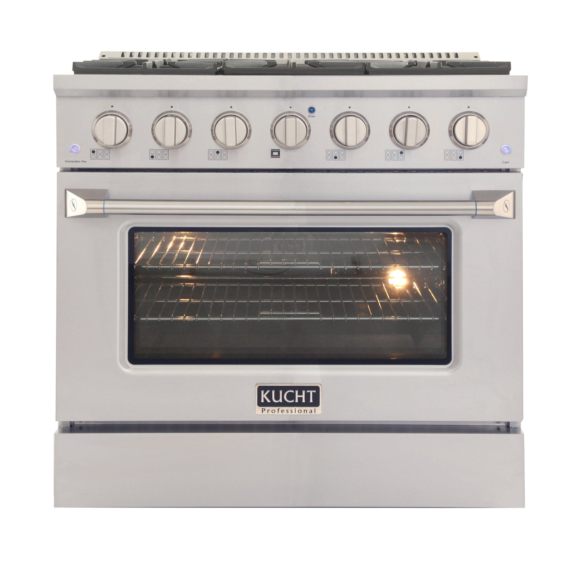 Kucht 36" Propane Range in Stainless Steel, Silver Door, KNG361/LP-S