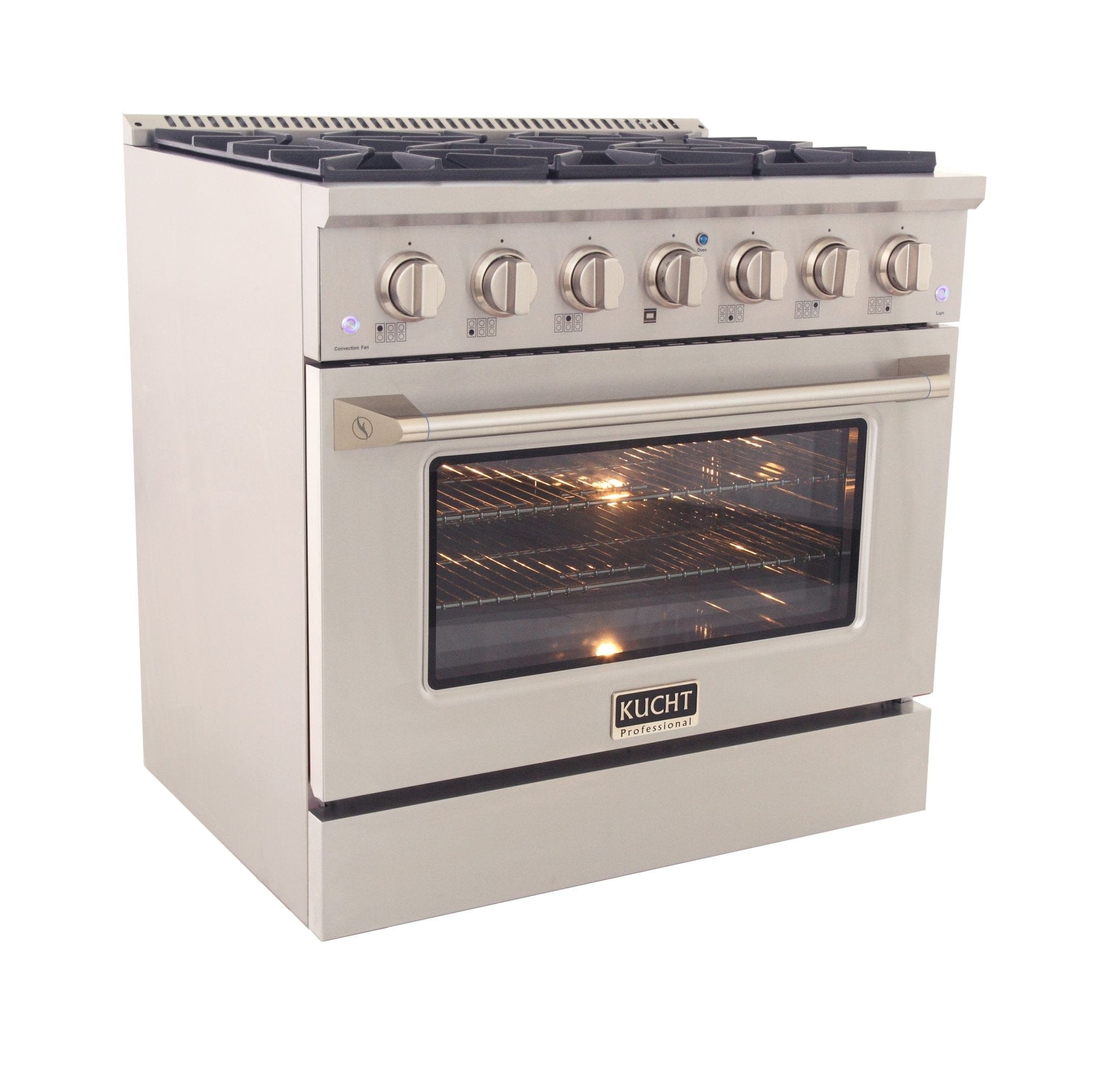 Kucht 36" Propane Range in Stainless Steel, Silver Door, KNG361/LP-S