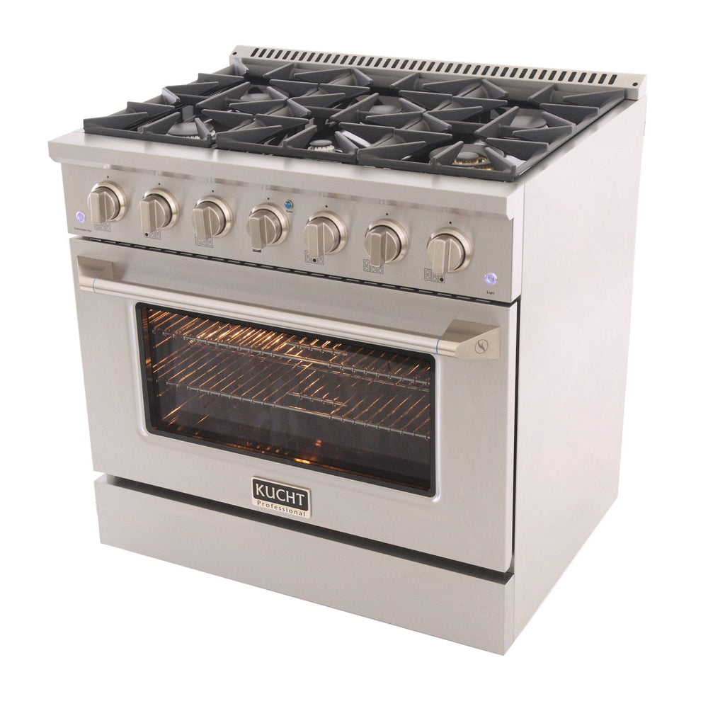 Kucht 36" Propane Range in Stainless Steel, Silver Door, KNG361/LP-S