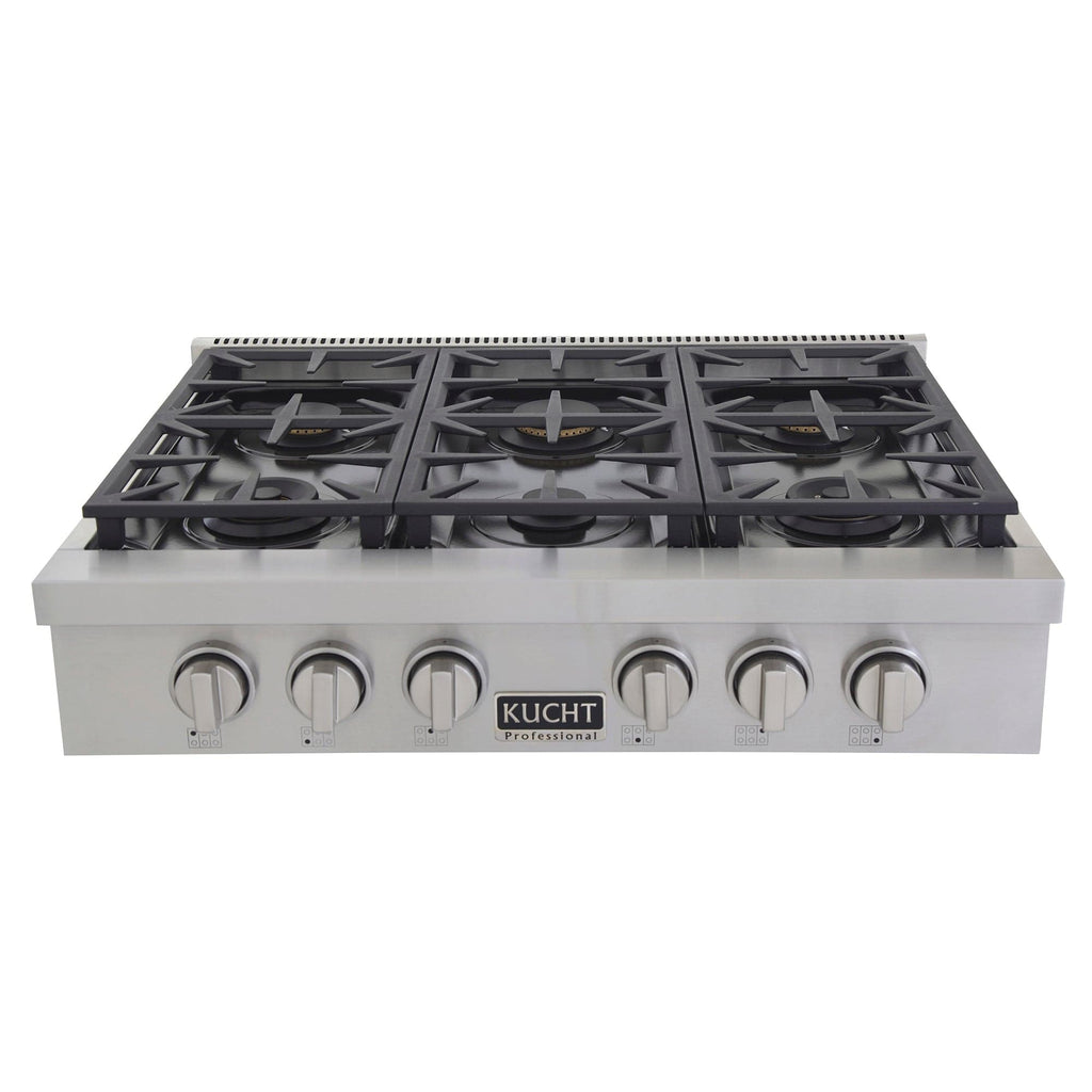 Kucht 36"  Stainless Propane Cooktop-KFX369T/LP-S