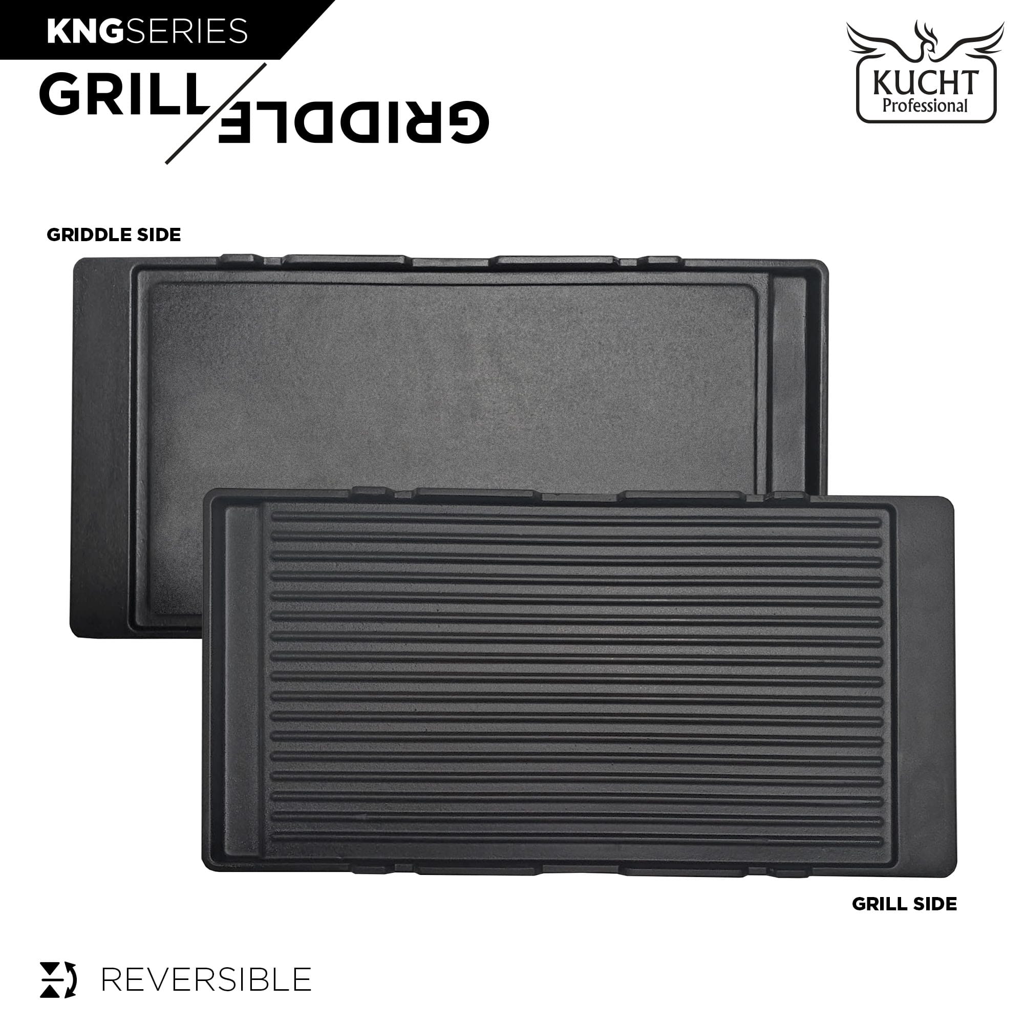 Kucht 48" Gas Range in Stainless Steel, Red Oven Doors, KNG481-R