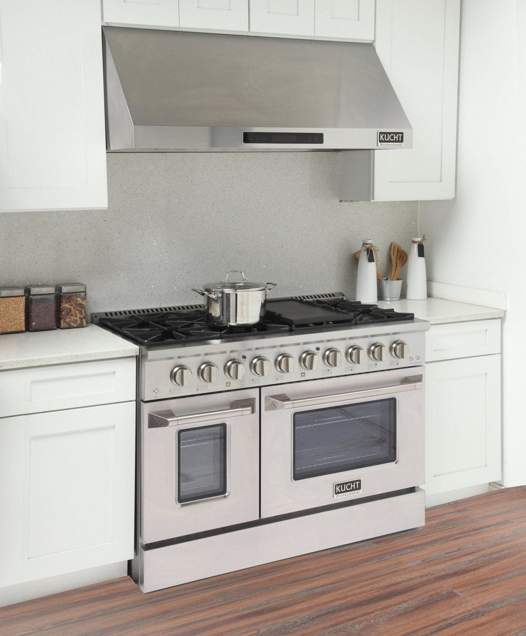 Kucht 48" Gas Range in Stainless Steel, Silver Oven Doors, KNG481-S