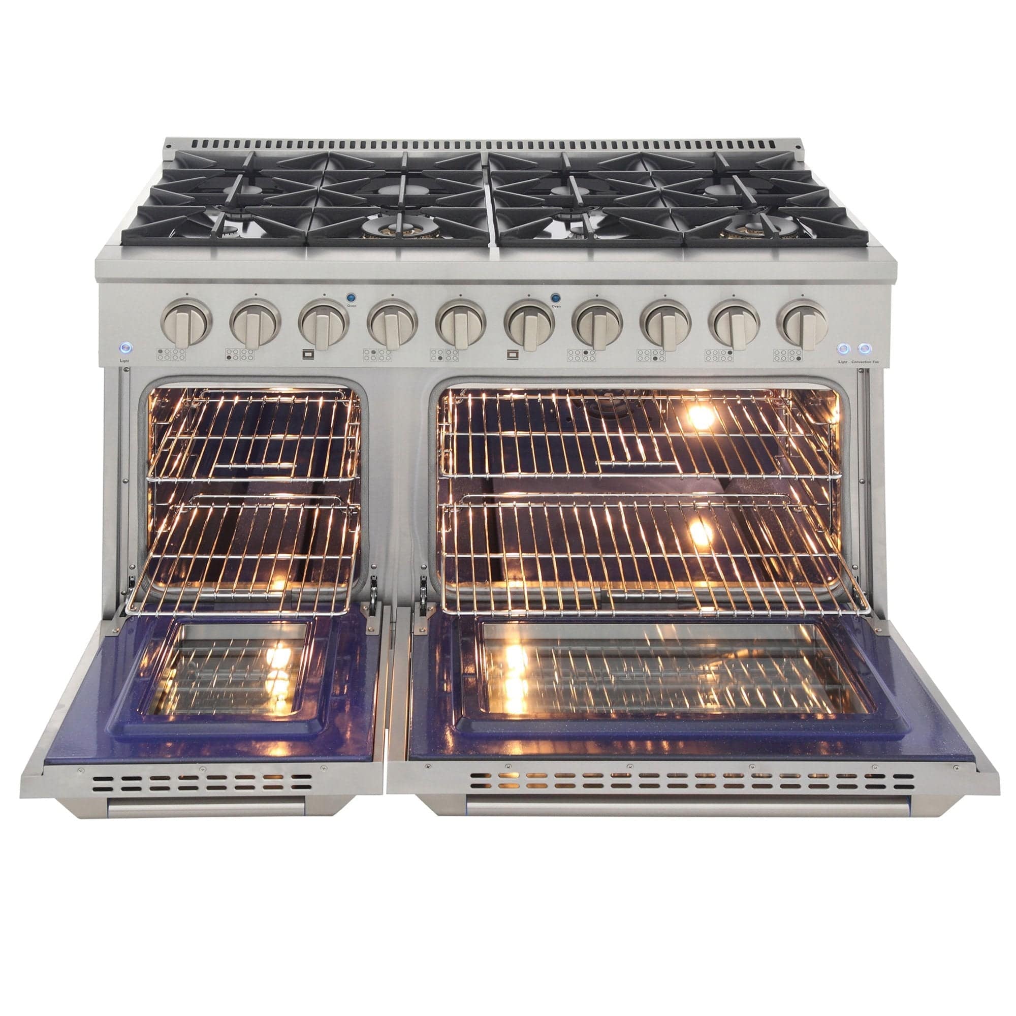 Kucht 48" Gas Range in Stainless Steel, Silver Oven Doors, KNG481-S