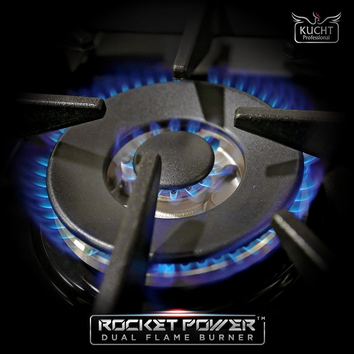 Kucht 48" Gas Range, Stainless Steel with Blue Oven Doors, KNG481-B