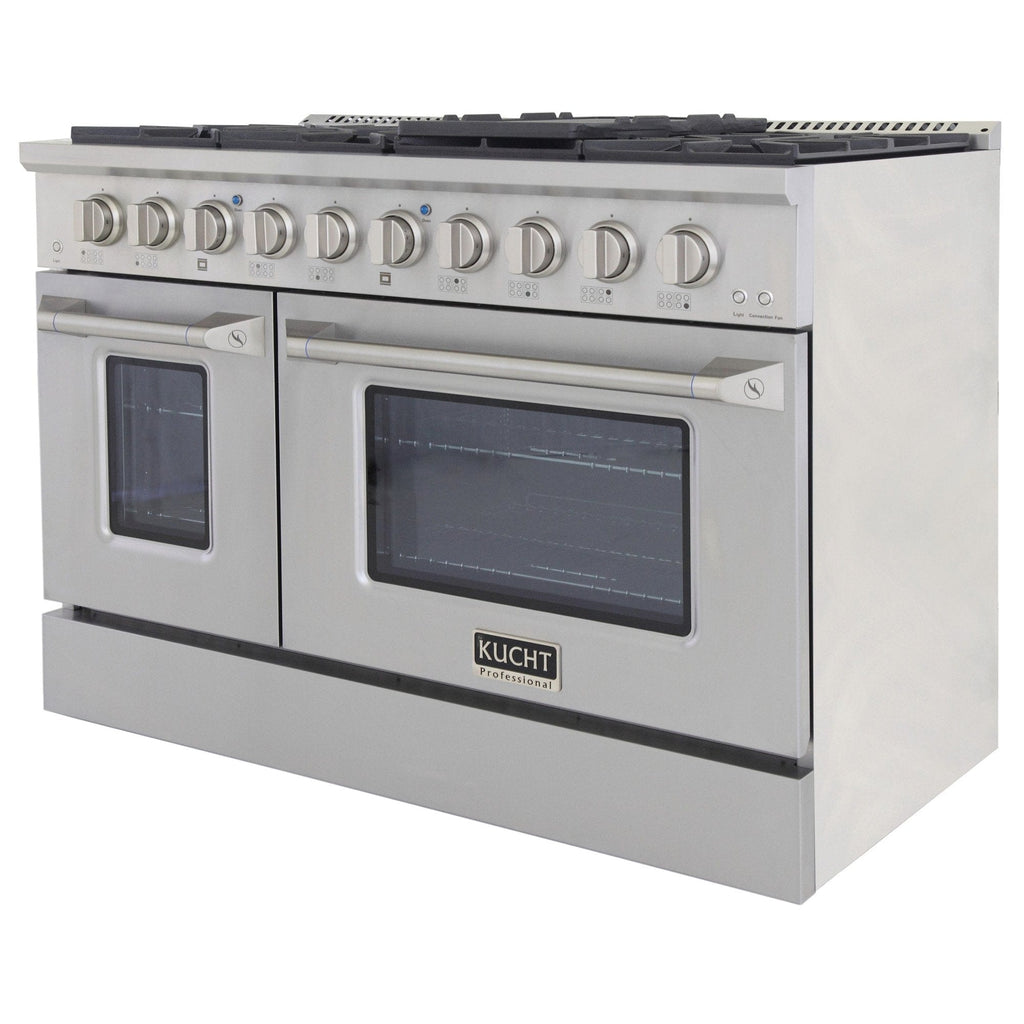 Kucht 48" Propane Range in Stainless Steel, Silver Doors, KNG481/LP-S