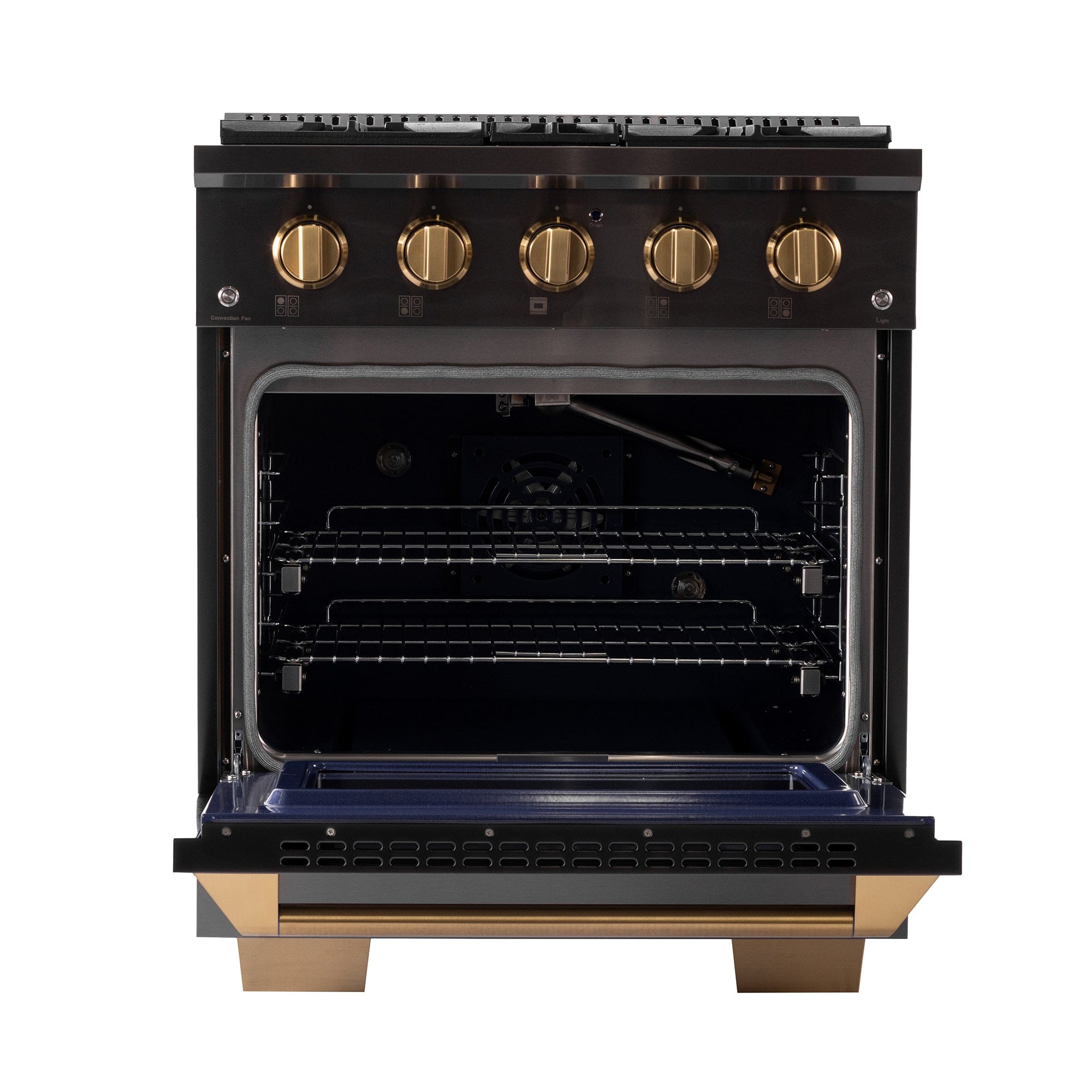 Kucht Gemstone Professional 30 in. 4.2 cu. ft. Natural Gas Range with Sealed Burners and Convection Oven in Titanium Stainless Steel KEG303