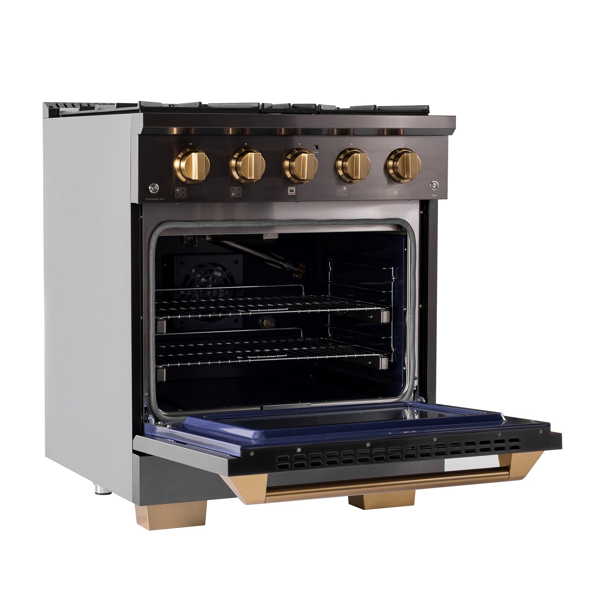 Kucht Gemstone Professional 30 in. 4.2 cu. ft. Propane Gas Range with Sealed Burners and Convection Oven in Titanium Stainless Steel KEG303/LP