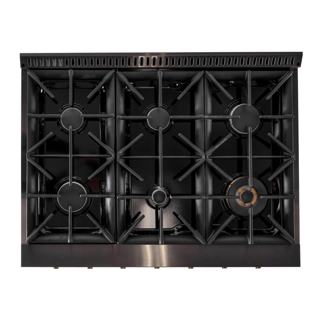 Kucht Gemstone Professional 36 in. 5.2 cu. ft. Natural Gas Range with Sealed Burners and Convection Oven in Titanium Stainless Steel KEG363