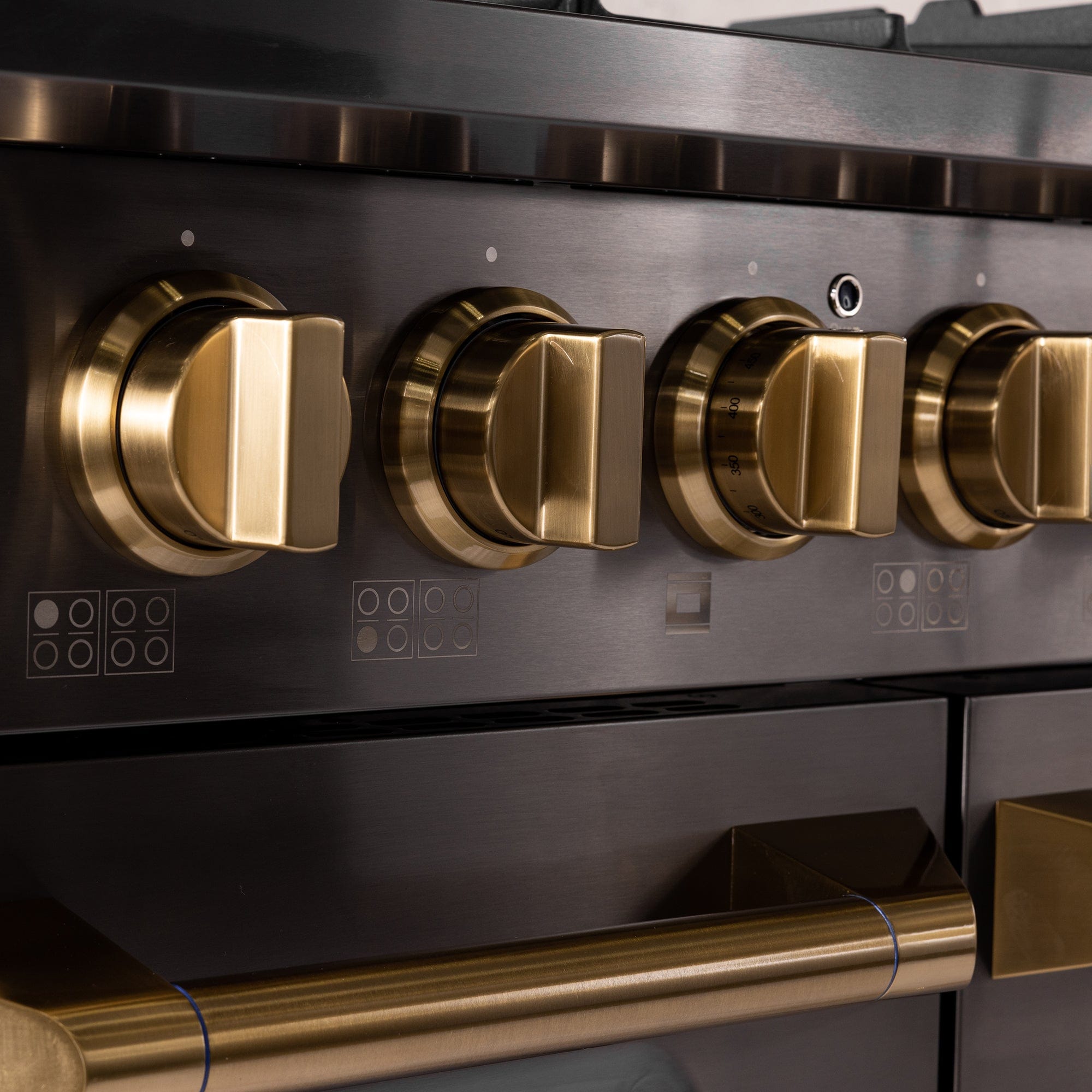 Kucht Gemstone Professional 48 in. 6.7 cu. ft. Propane Gas Range with Sealed Burners, Griddle/Grill and Two Ovens - One Convection - in Titanium Stainless Steel KEG483/LP