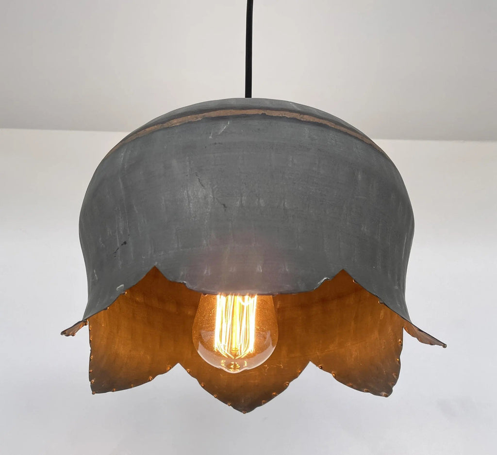Lotus Handcrafted Metal Drum Chandelier
