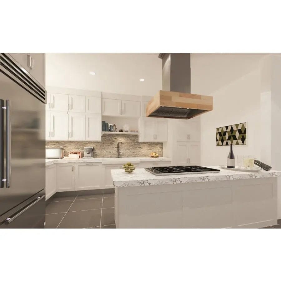 ZLINE 48" Wooden Island Range Hood, Butcher Block, 681iM-48