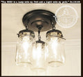 Mason Jar Vintage Light Fixture - Quart Chain Trio