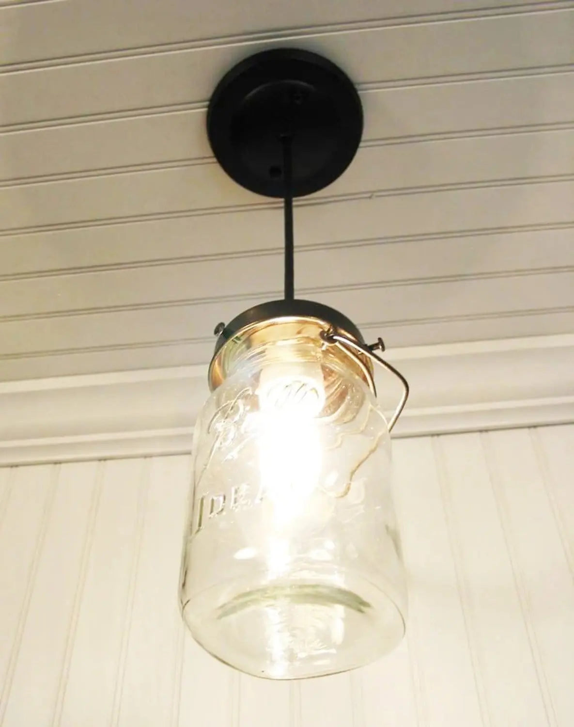 Mason Jar PENDANT Light Vintage Quart