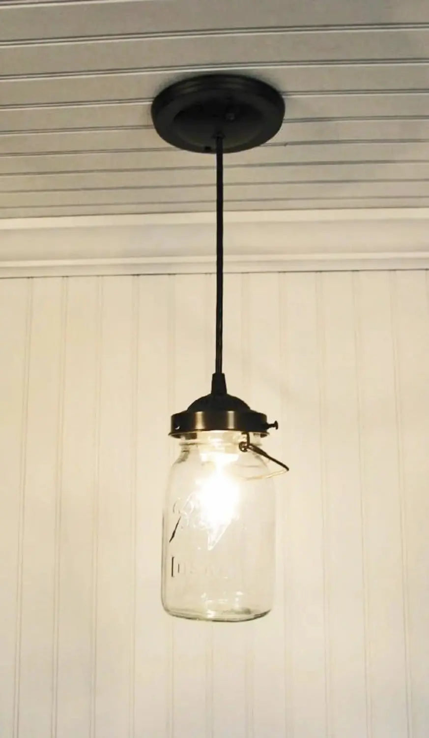 Mason Jar PENDANT Light Vintage Quart