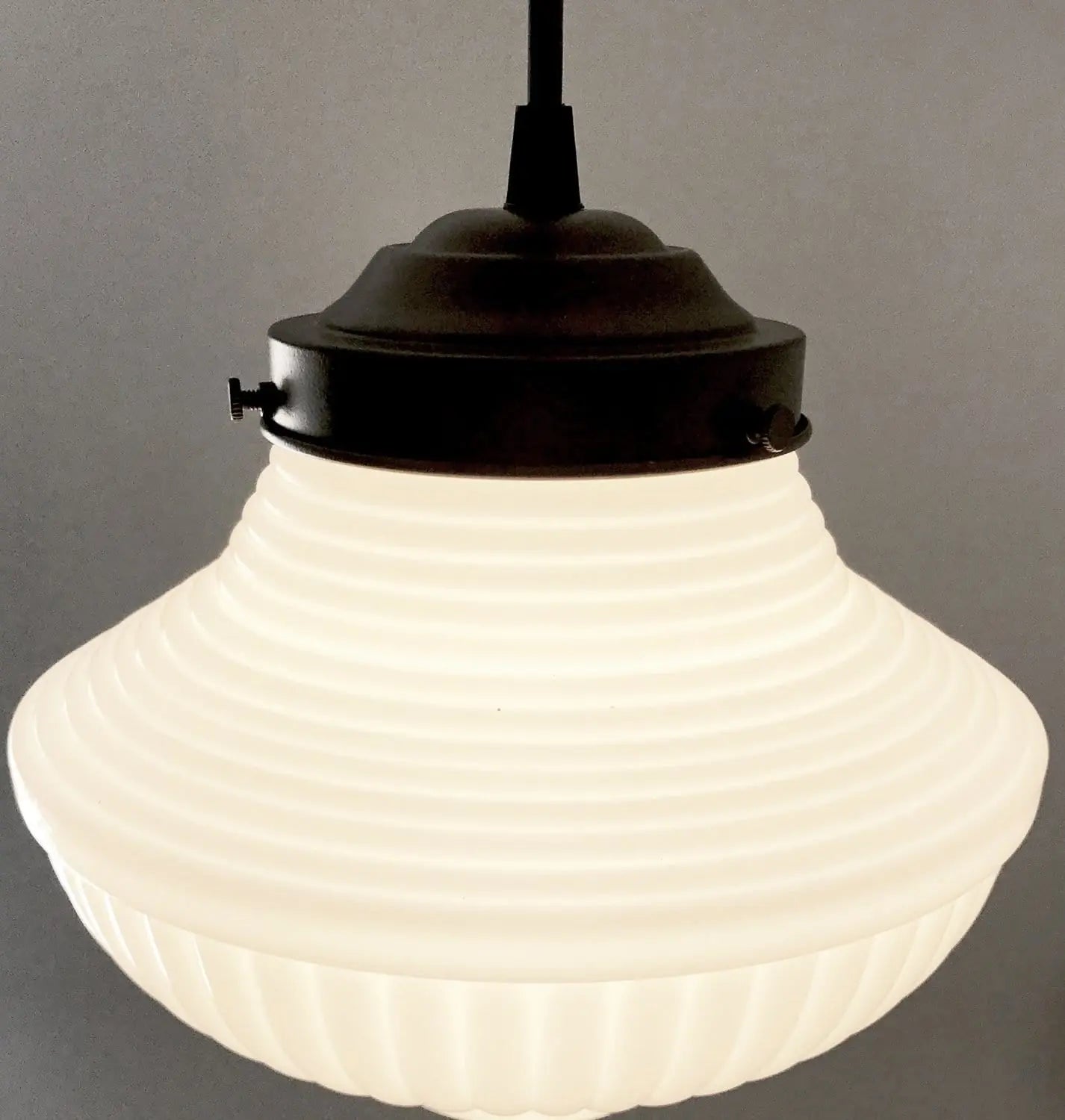 Vintage Traditional Milk Glass Pendant Light | 8.25"