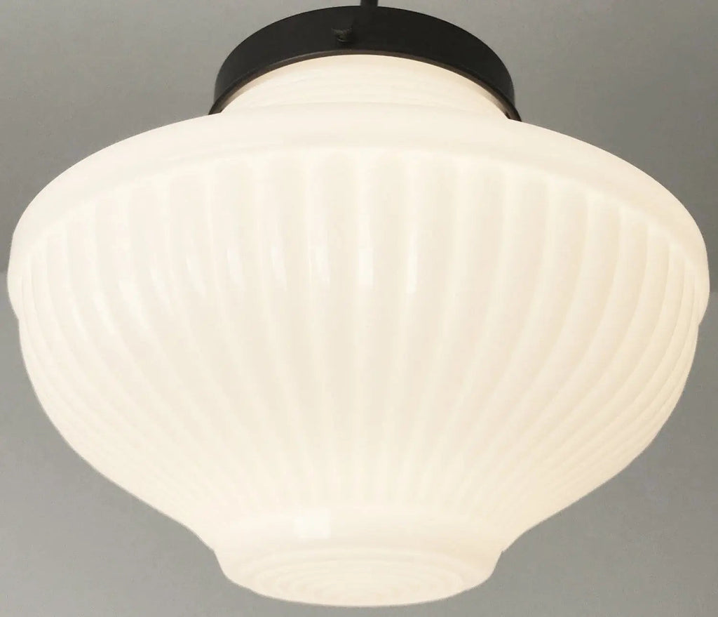 Vintage Traditional Milk Glass Pendant Light | 8.25"