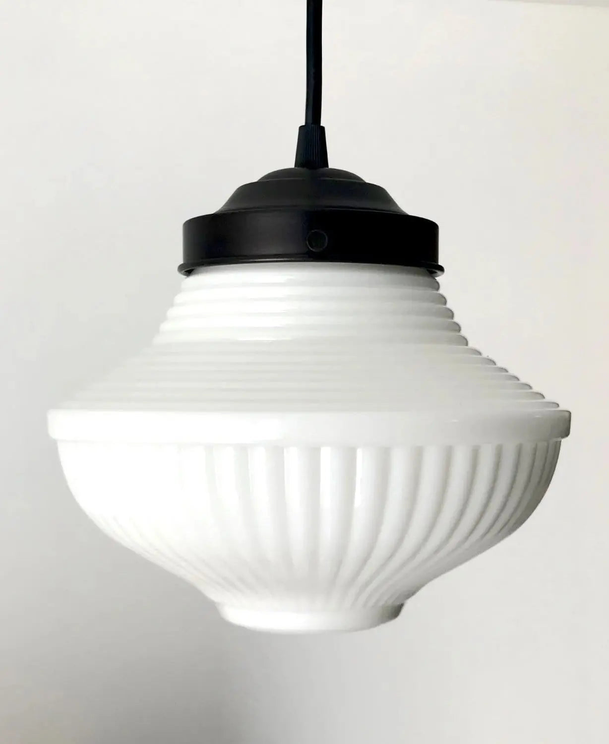 Vintage Traditional Milk Glass Pendant Light | 8.25"