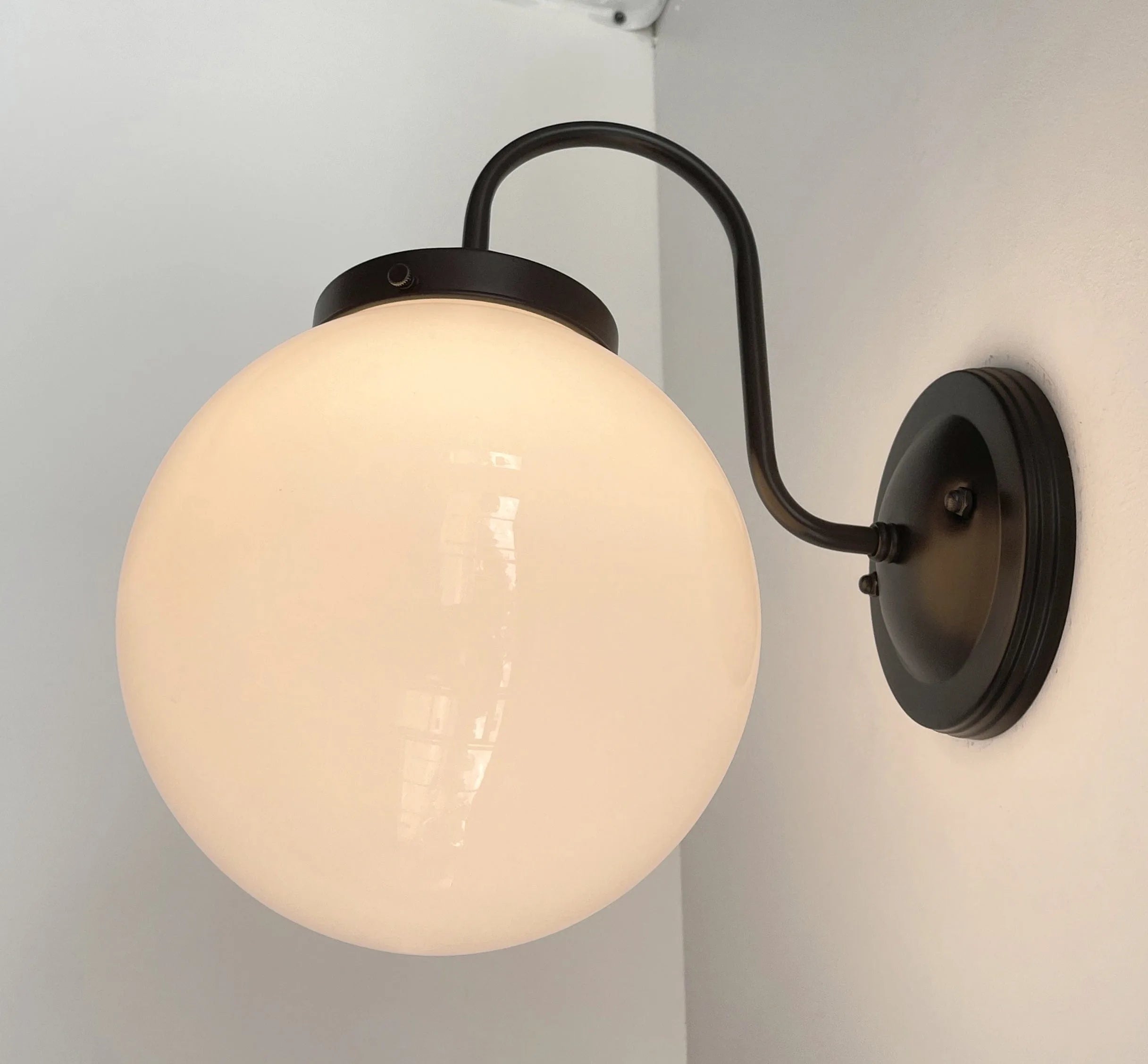 Large Modern Globe Wall Sconce | 8"W