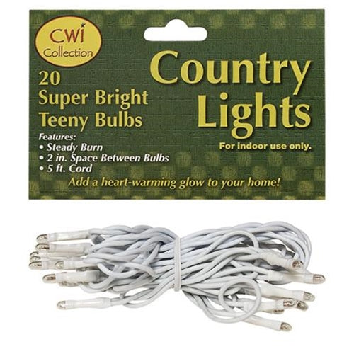 Teeny  Lights White Cord 20ct (Pack of 4)
