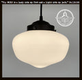 Modern Milk Glass Schoolhouse Pendant Light | 8"