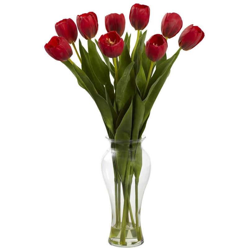 24" Tulips w/Vase