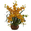 Cymbidium Orchid Artificial Arrangement in Planter