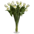 Tulips Artificial Arrangement in Flared Vase