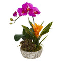 Orchid, Bromeliad and Succulent Artificial Arrangement in Planter