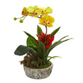 Orchid, Bromeliad and Succulent Artificial Arrangement in Planter