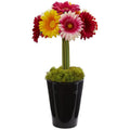 Gerber Daisy Artificial Arrangement in Black Vase