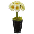 Gerber Daisy Artificial Arrangement in Black Vase
