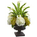 3'Hydrangea Mixed Floral Artificial Arrangement in Urn