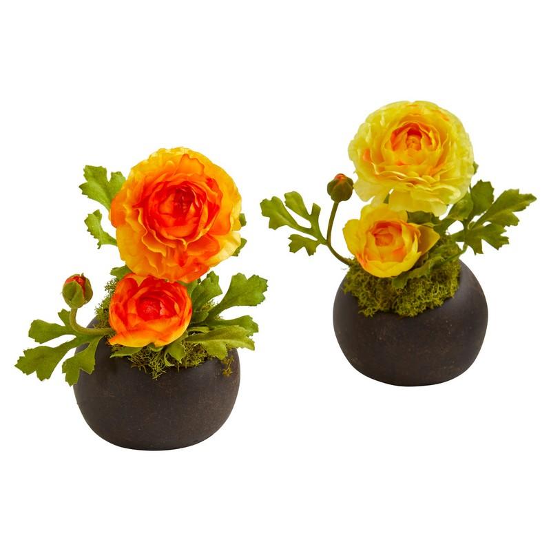 Ranunculus Artificial Arrangement (Set of 2)