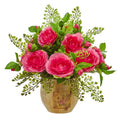 Camellia and Maiden Hair Artificial Arrangement