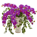 Phalaenopsis Orchid and Ivy Artificial Arrangement  in Urn
