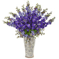 38" Delphinium Artificial Arrangement in Decorative Vase