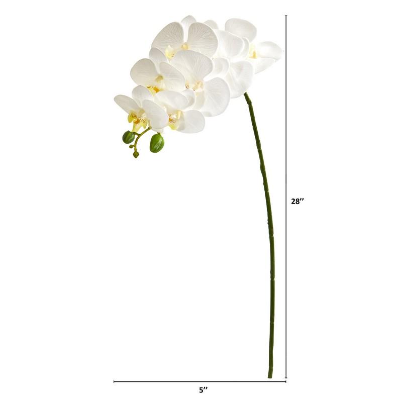 28" Orchid Phalaenopsis Artificial Flower Stem (Set of 6)