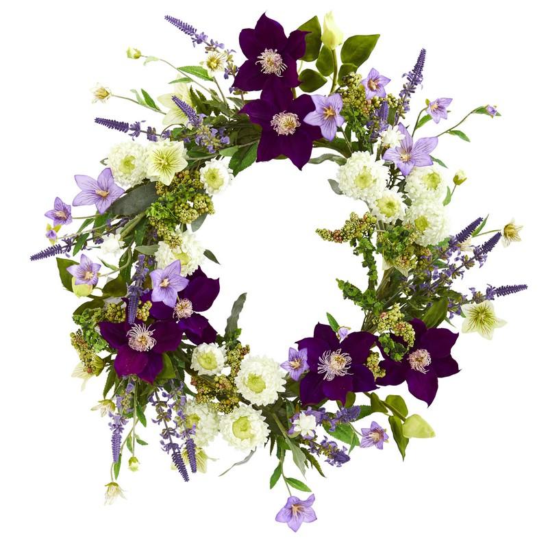 22" Mixed Flower Artificial Wreath