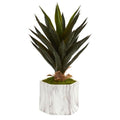 Agave Artificial Plant in Marble Finish Pot