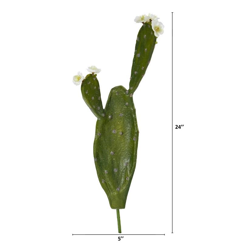 24" Flowering Cactus Artificial Plant (Set of 4)