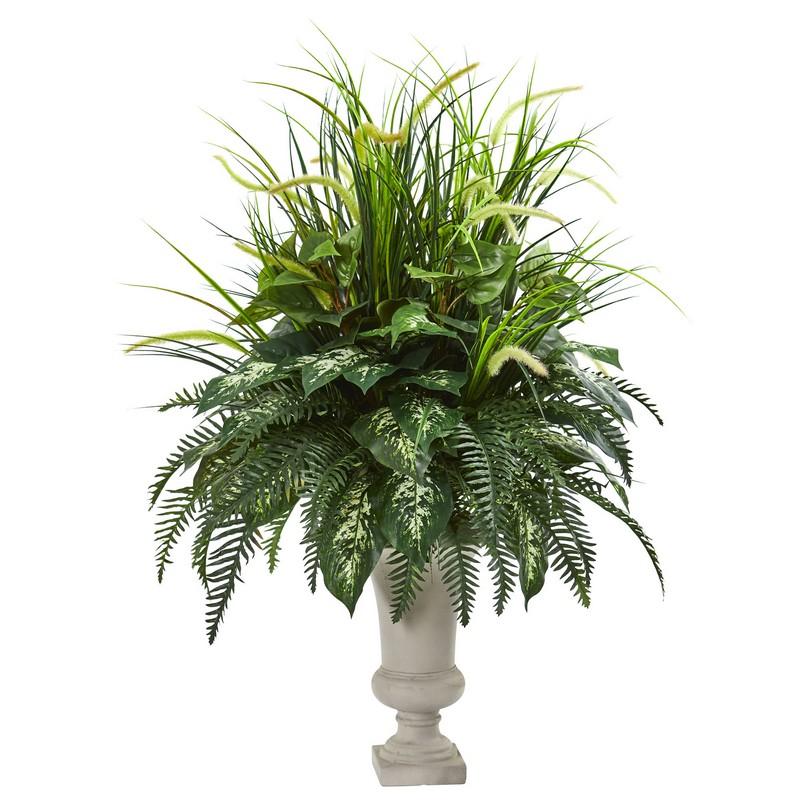 42" Mixed Greens Artificial Plant in Urn