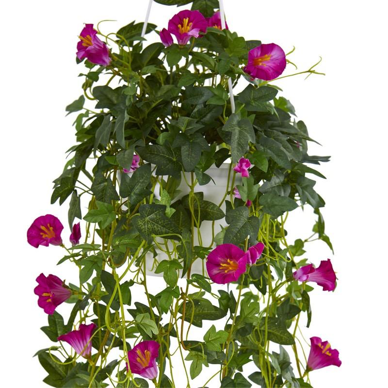 30" Petunia Hanging Basket Artificial Plant