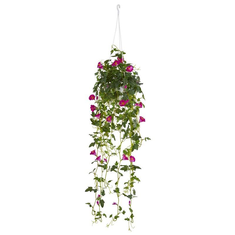 30" Petunia Hanging Basket Artificial Plant