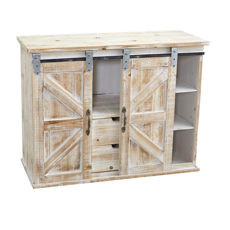 38" Double Barn Door Console
