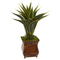 Agave Artificial Plant in Metal Planter