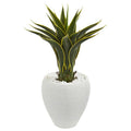 Agave Artificial Plant in White Planter