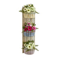 39" Mixed Daisy Artificial Plant in Three-Tiered Wall Decor Planter